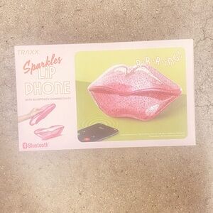 Pink Sparkles Lip Phone with Bluetooth Connectivity